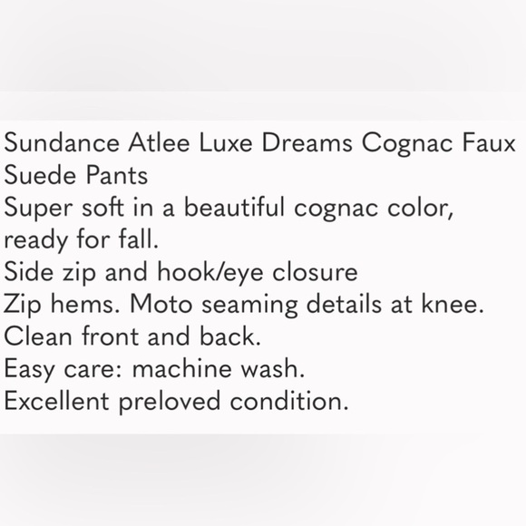Sundance Atlee Luxe Moto Pants in Cognac, 14, EUC - Picture 8 of 9